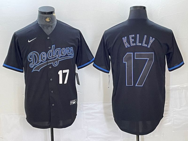 Men Los Angeles Dodgers #17 Kelly Black Fashion Edition 2024 Nike Game MLB Jersey style 4